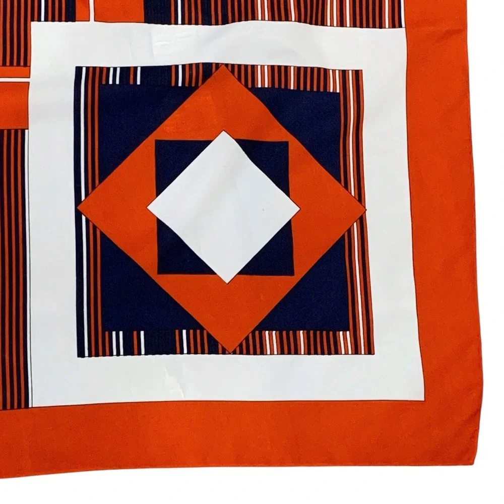 Vintage 60’s Jim Renoir Graphic Large Scarf In Red / Blue / White - Picture 5 of 16